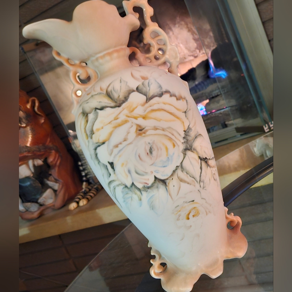 Antique Victorian Porcelain Bisque Vase